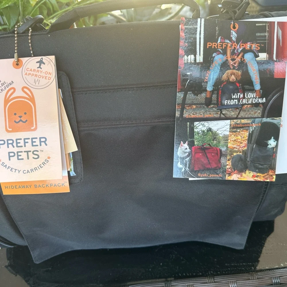 Prefer Pets Hideaway Backpack-Black